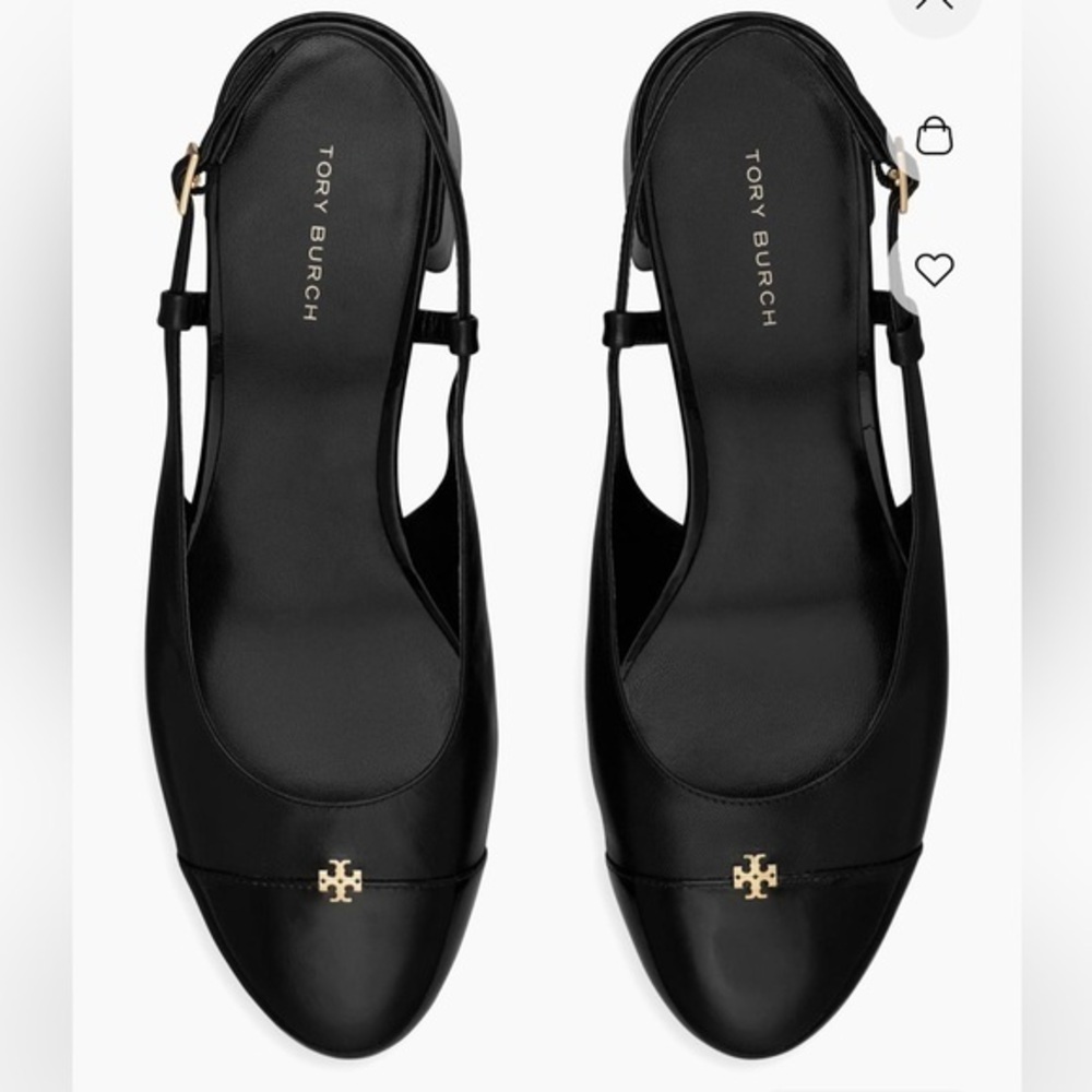 Tory Burch Black 45MM Logo-Detailed leather Cap-Toe Pumps